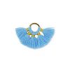 Pendentif rond doré à pompons 20mm x1