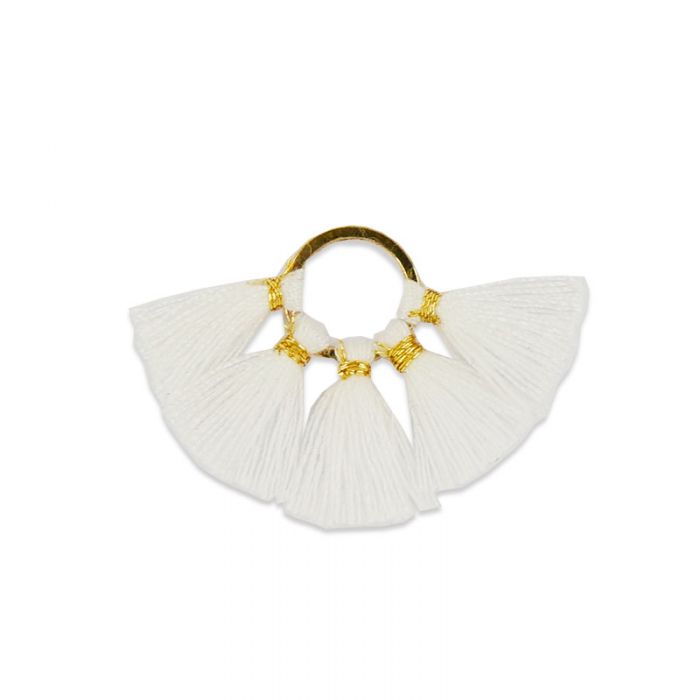 Pendentif rond doré à pompons 20mm x1