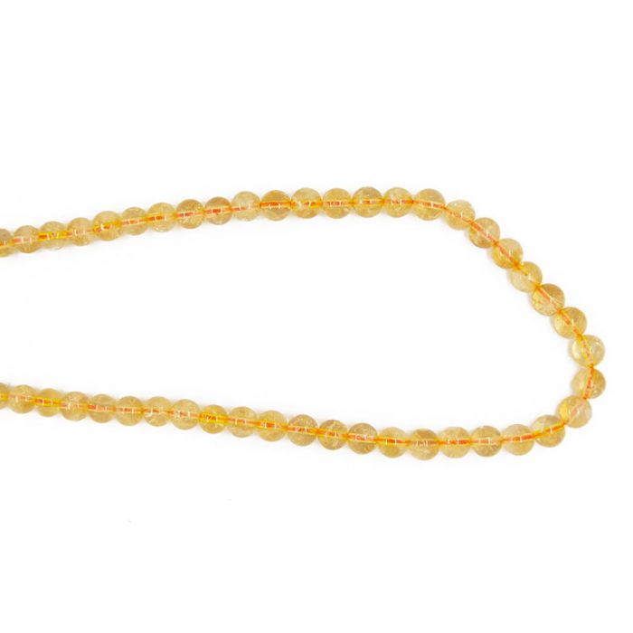 Perle citrine ronde 6 à 8 mm x1