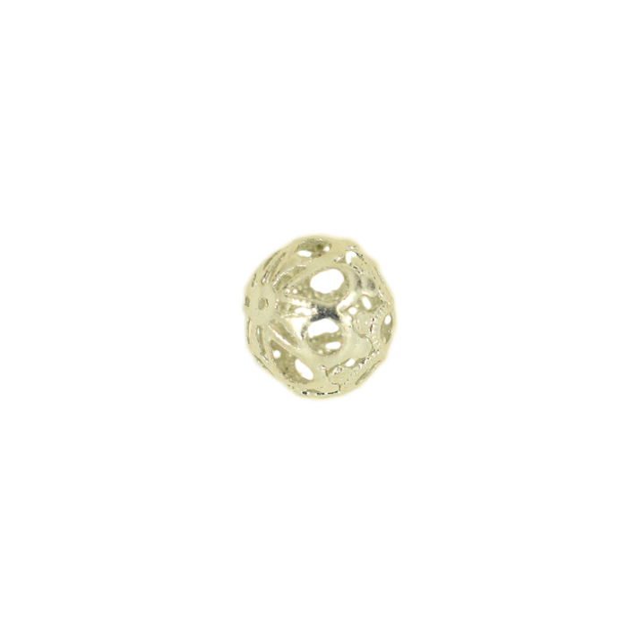 Perle en métal avec motifs ronde 16mm argent x1