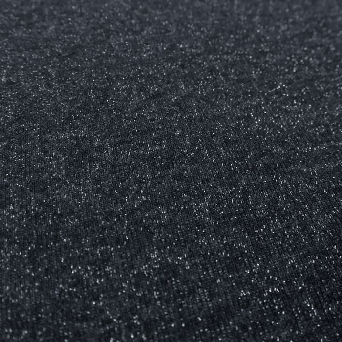 Tissu molleton sweat lurex argent - bleu x 10 cm