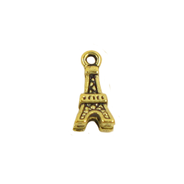 Breloque tour Eiffel 10mm doré x1