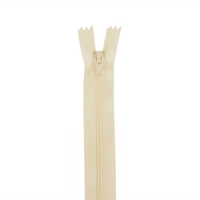 Fermeture à glissière polyester non séparable - écru beige marron