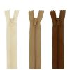 Fermeture à glissière polyester non séparable - écru beige marron