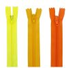 Fermeture à glissière polyester non séparable - jaune orange
