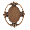 Breloque ovale avec motif 29mm cuivre