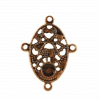 Breloque filigrane 3 accroches ovale 15mm cuivre