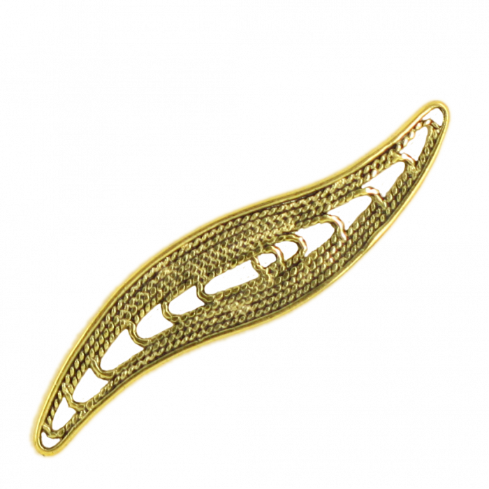 Breloque filigrane courbe 38mm doré x1
