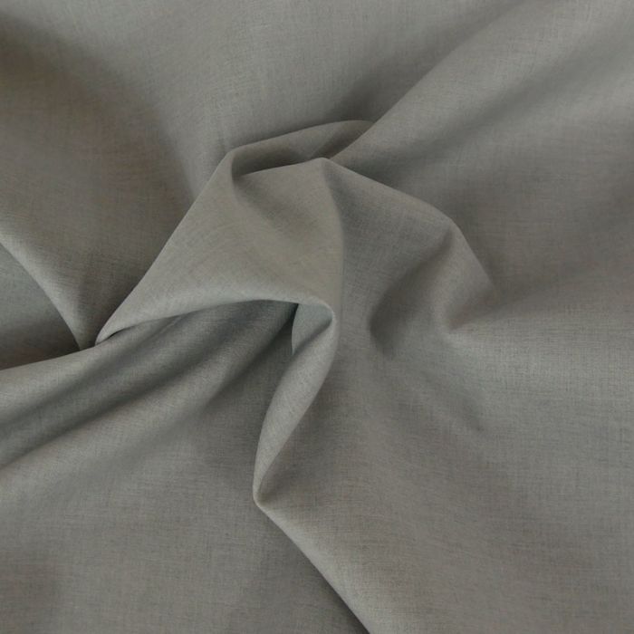 Tissu voile de coton uni gris silver