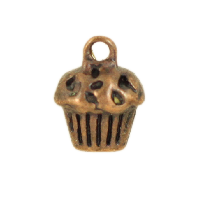 Breloque cupcake 13mm cuivre x1