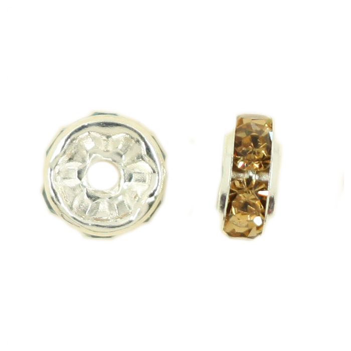 Perle rondelle strassée 8mm doré