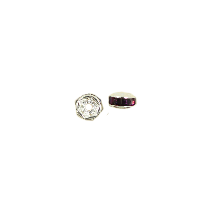 Perle rondelle strassée 5mm violet x1