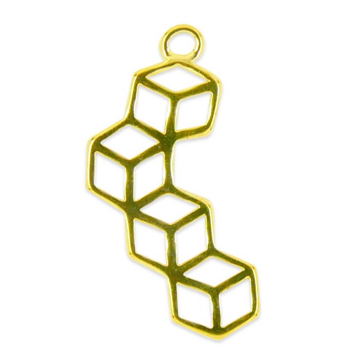 Pendentif géométrique cubes x1