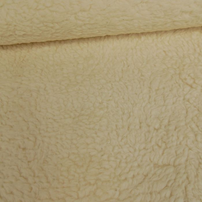 Tissu fausse fourrure Teddy mouton - écru x 10 cm