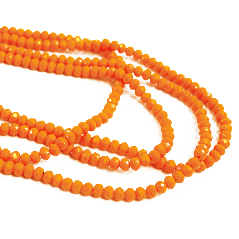 Lot De 300 Perles Vintage En Verre Facetté Orange Corail - Forme Olive