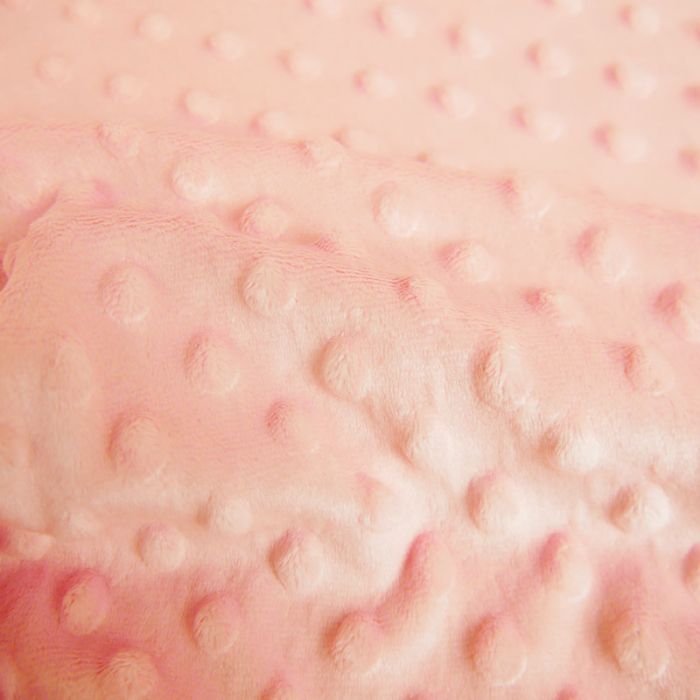 Tissu minky pois oeko-tex - rose x 10 cm