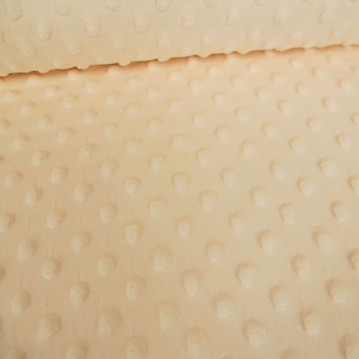 Tissu minky pois oeko-tex - vanille x 10 cm