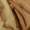 Tissu suédine envers fourrure mouton - cannelle x 10 cm