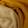 Tissu suédine envers fourrure mouton - moutarde x 10 cm