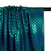 Tissu stretch lamé écailles sirène - turquoise x 10 cm