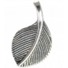 Breloque feuille 28mm argent vieilli