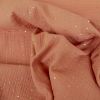 Tissu double gaze pois dorés - vieux rose x 10cm
