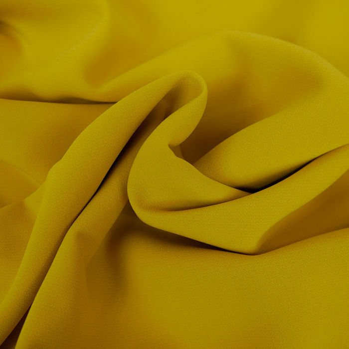 Tissu crêpe léger stretch - jaune x 10 cm