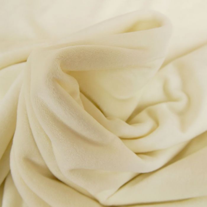 Tissu jersey velours nicky stretch - blanc cassé x 10 cm