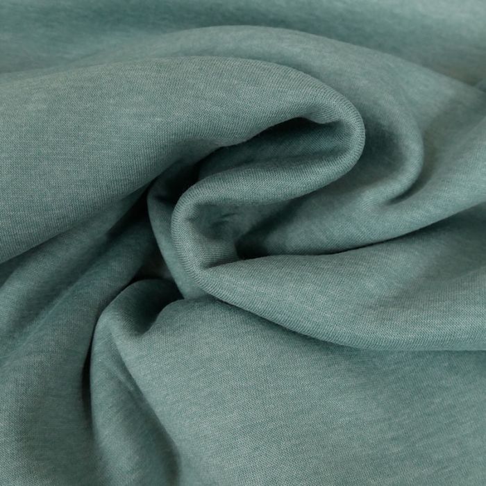 Tissu molleton sweat - bleu de gris x 10 cm