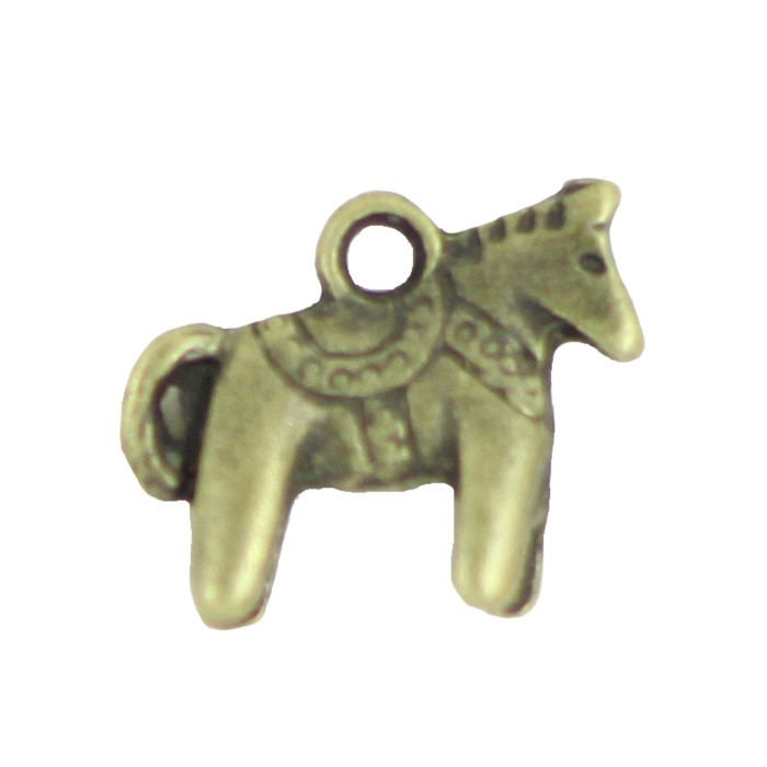 Breloque cheval 12mm bronze x1