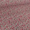 Tissu coton enduit fleurs - rose x 10 cm