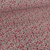 Tissu coton enduit fleurs - rose x 10 cm