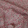 Tissu coton enduit fleurs - rose x 10 cm