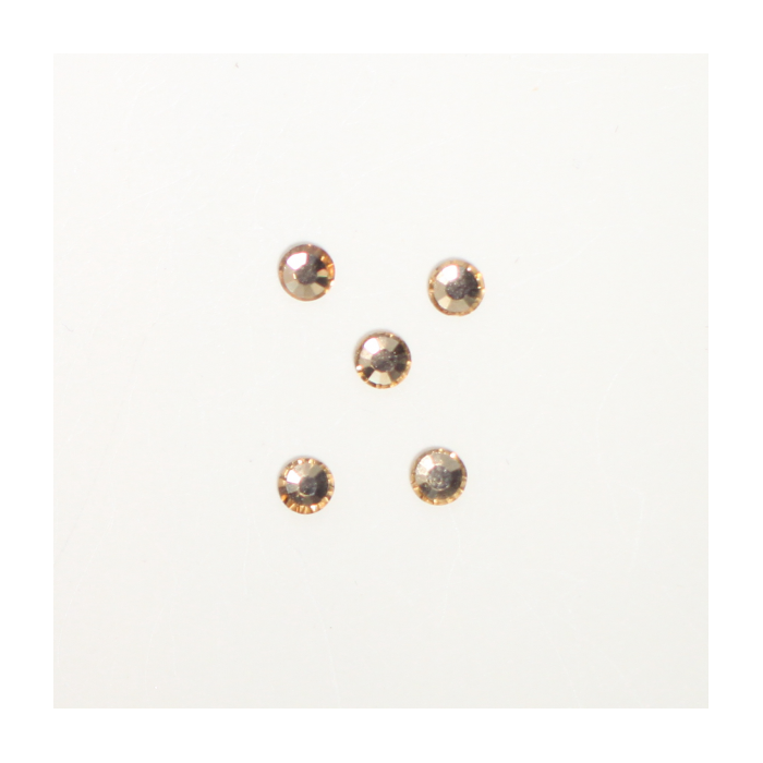 Perles à coller strassées 3mm ambrée x5
