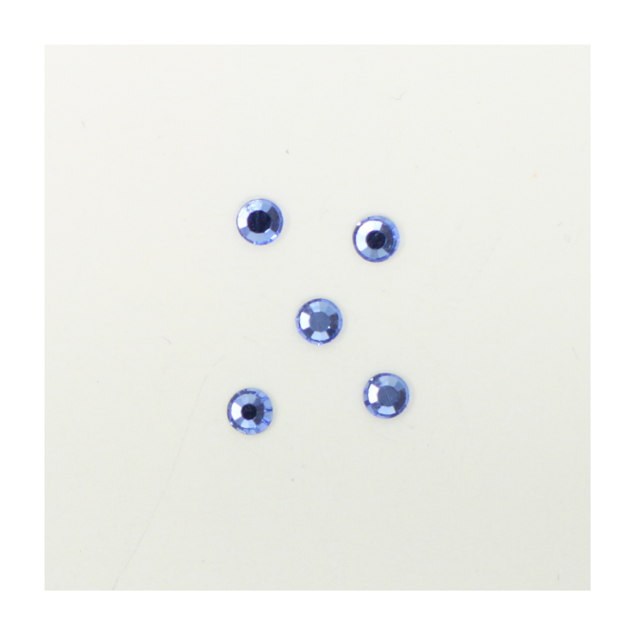 Perles à coller strassées 3mm bleu x5