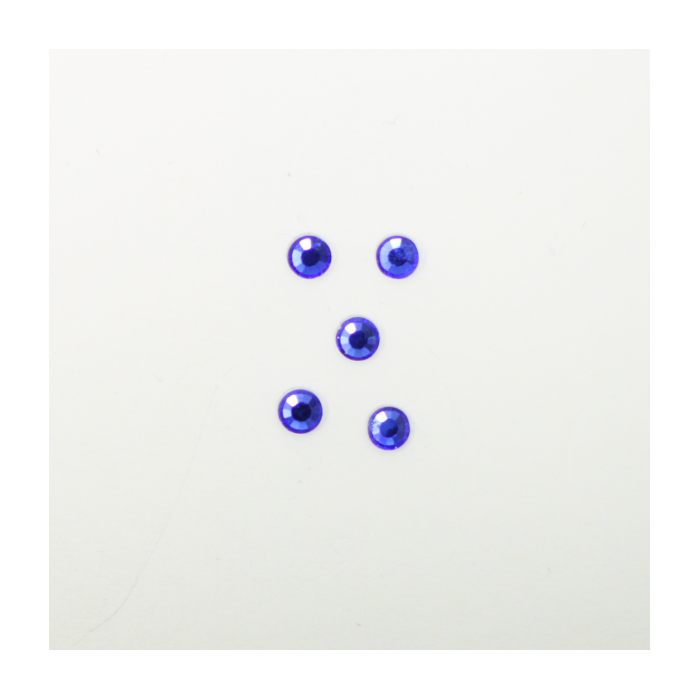 Perles à coller strassées 3mm bleu roi x5