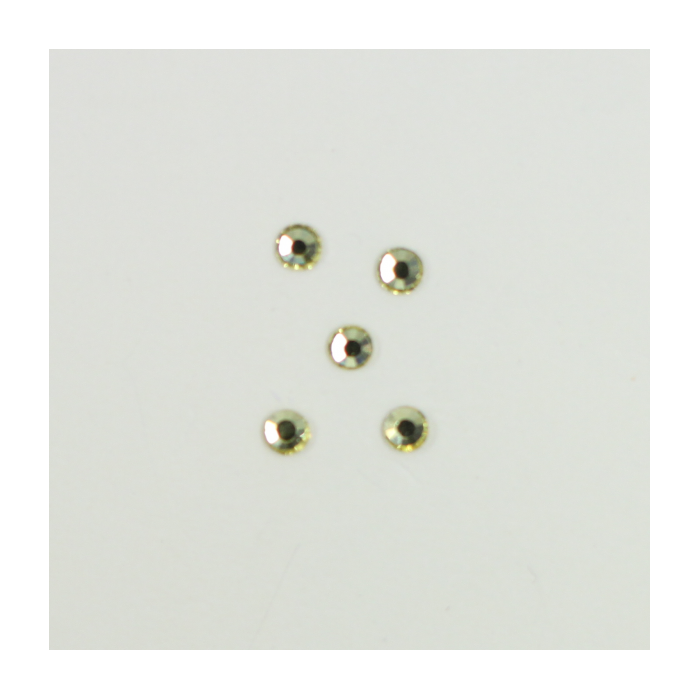 Perles à coller strassées 3mm jaune clair x5