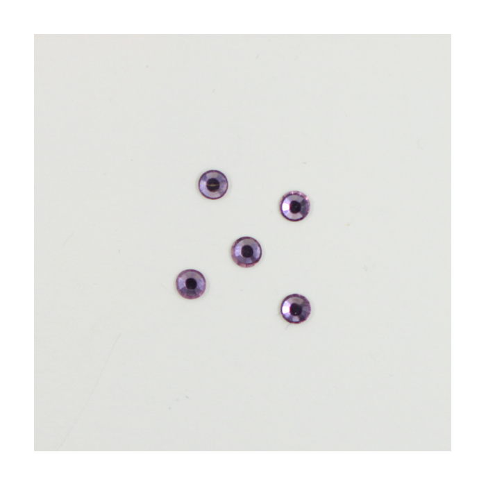 Perles à coller strassées 3mm mauve clair x5