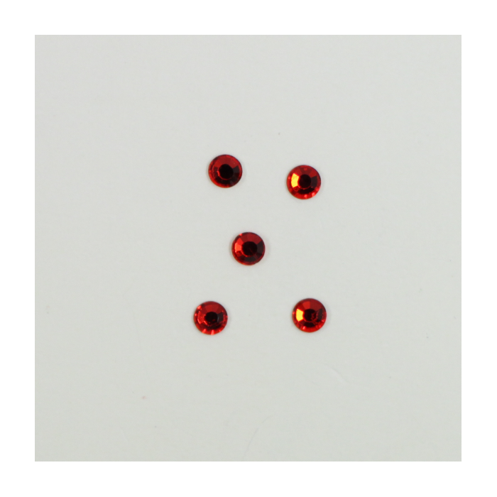 Perles à coller strassées 3mm rouge x5