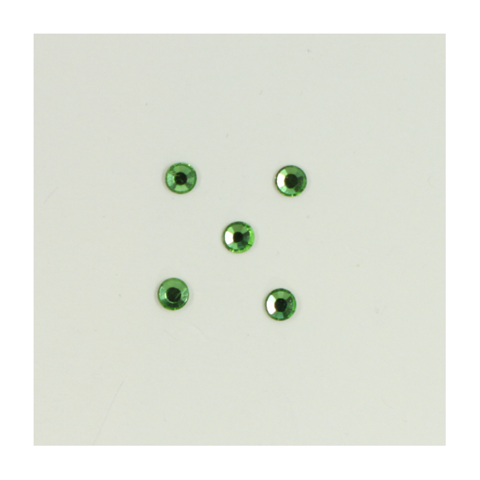 Perles à coller strassées 3mm vert x5