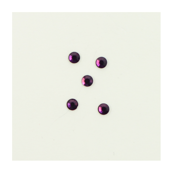 Perles à coller strassées 3mm violet x5