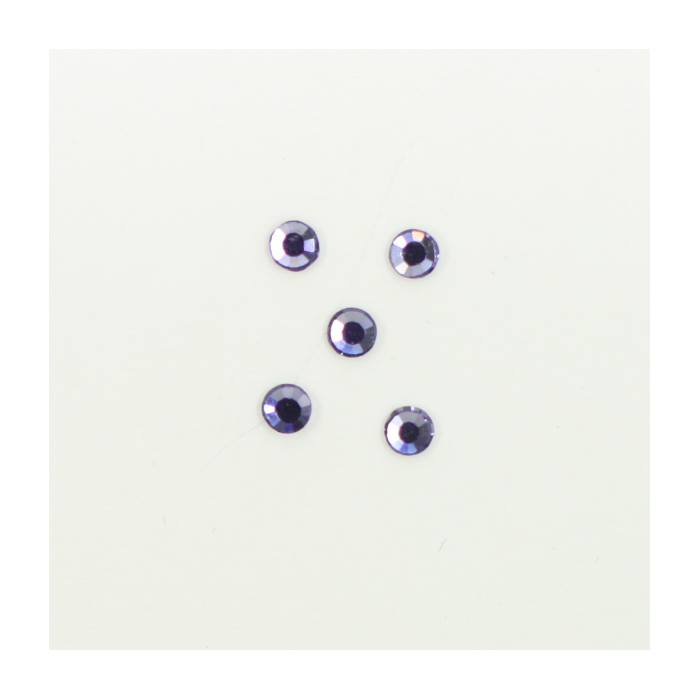 Perles à coller strassées 3mm violet clair x5