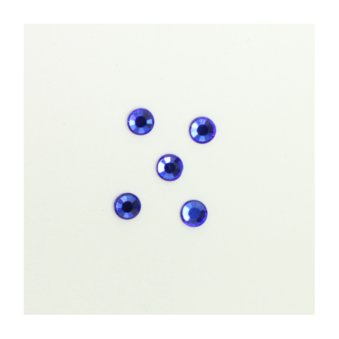 Perles à coller strassées 4mm bleu roi x5