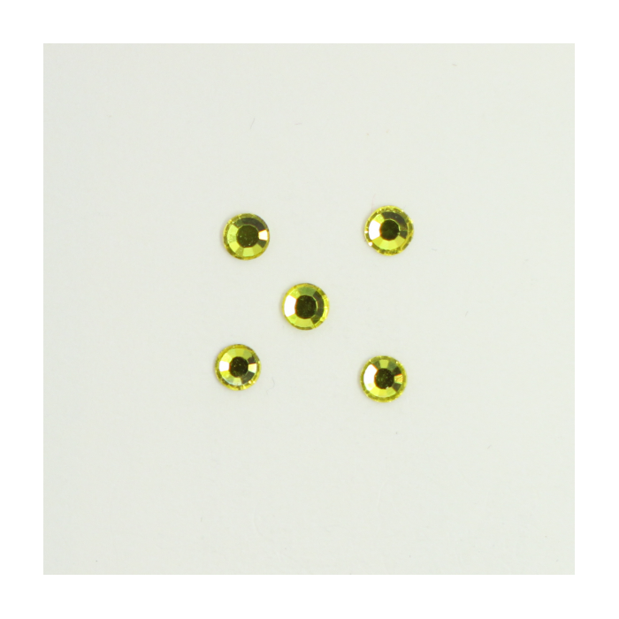 Perles à coller strassées 4mm jaune x5