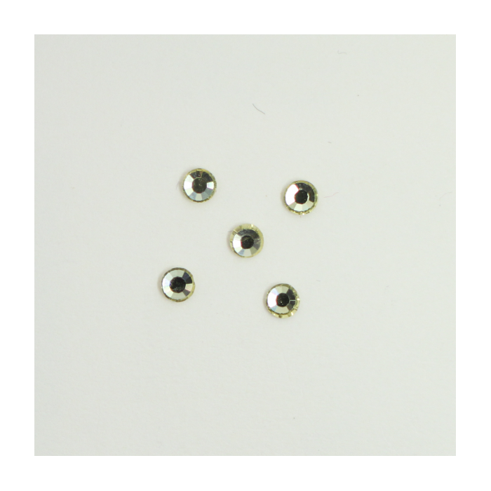 Perles à coller strassées 4mm jaune clair x5