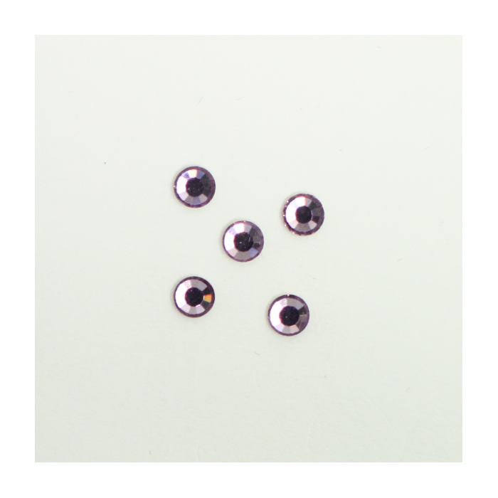 Perles à coller strassées 4mm mauve clair x5