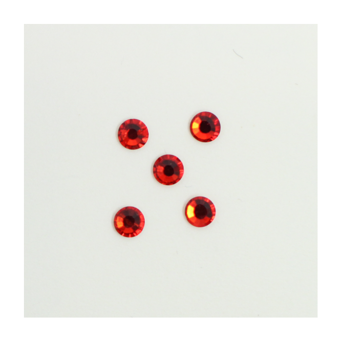 Perles à coller strassées 4mm rouge x5