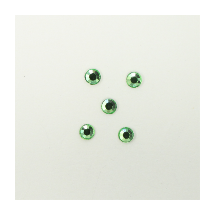Perles à coller strassées 4mm vert clair x5