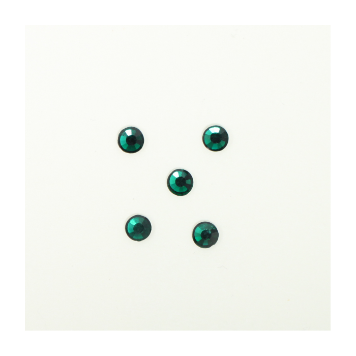 Perles à coller strassées 4mm vert foncé x5