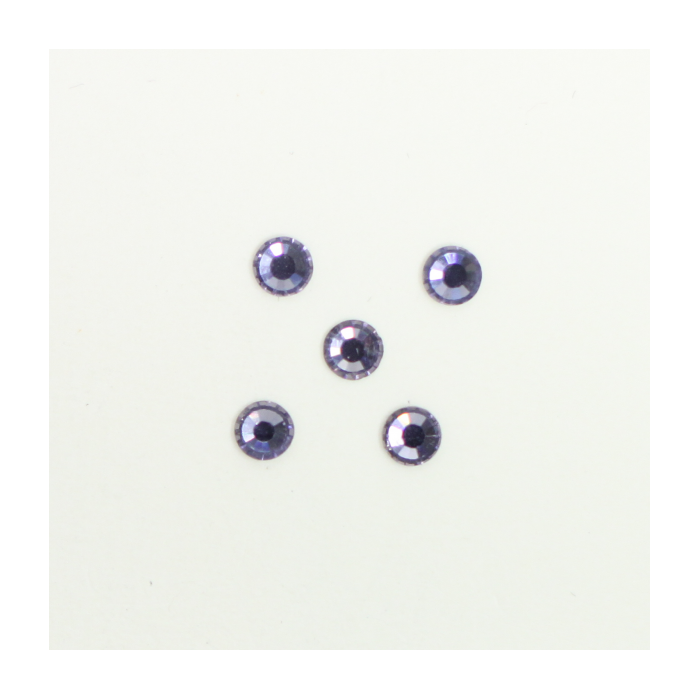 Perles à coller strassées 4mm violet clair x5